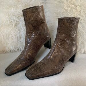 Vintage crocs skin leather ankle boots…2for1